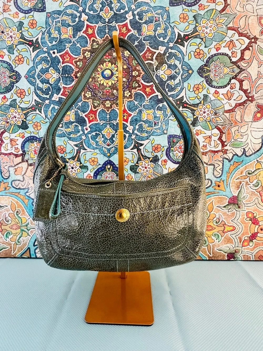 Coach Ergo Patent Leather Medium Hobo - Pond